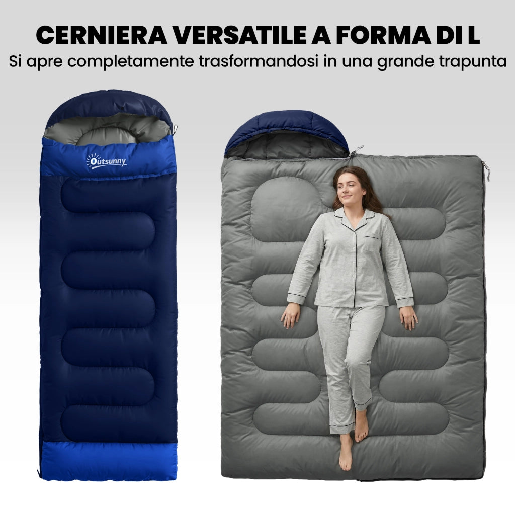Sacco a Pelo per Adulti, Leggero e Compatto, Blu Navy