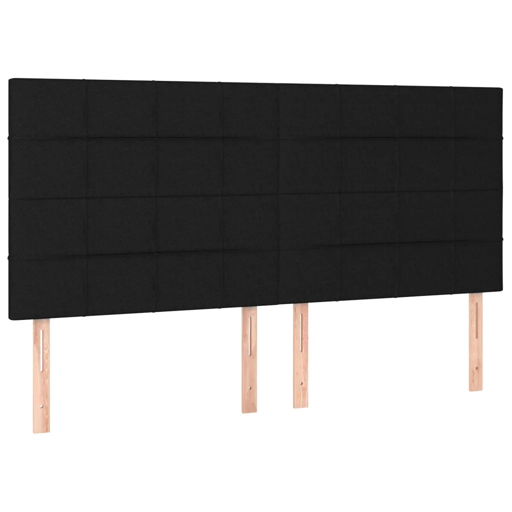 Testiera | Testata Nera 160x5x118/128 cm Tessuto