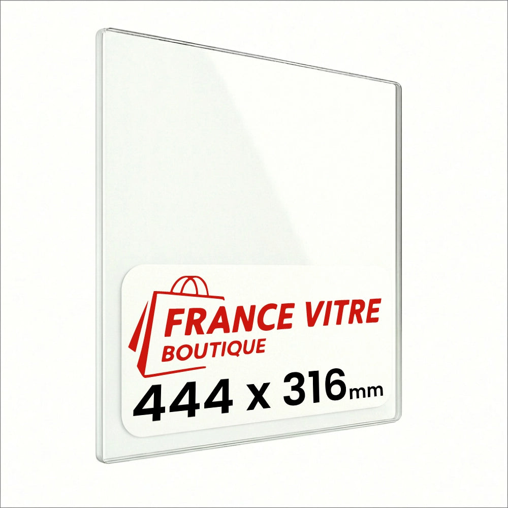 444 x 316 x 4 mm - Vetro per stufa a legna - vetro camino di ricambio - vetro per caminetto resistente al fuoco - France Vitre