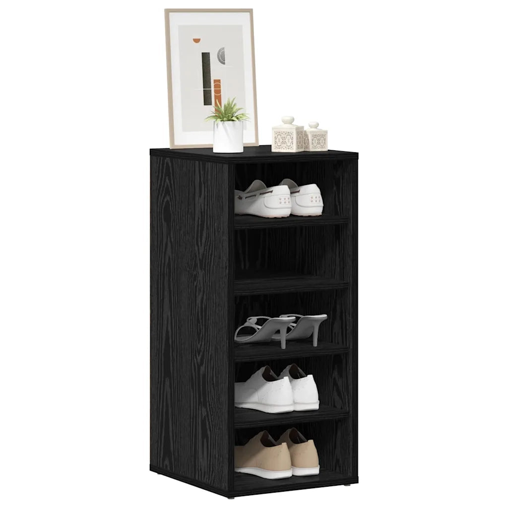 Mobile per scarpe 2 pcs Rovere Nero 32 x 35 x 70 cm 862687