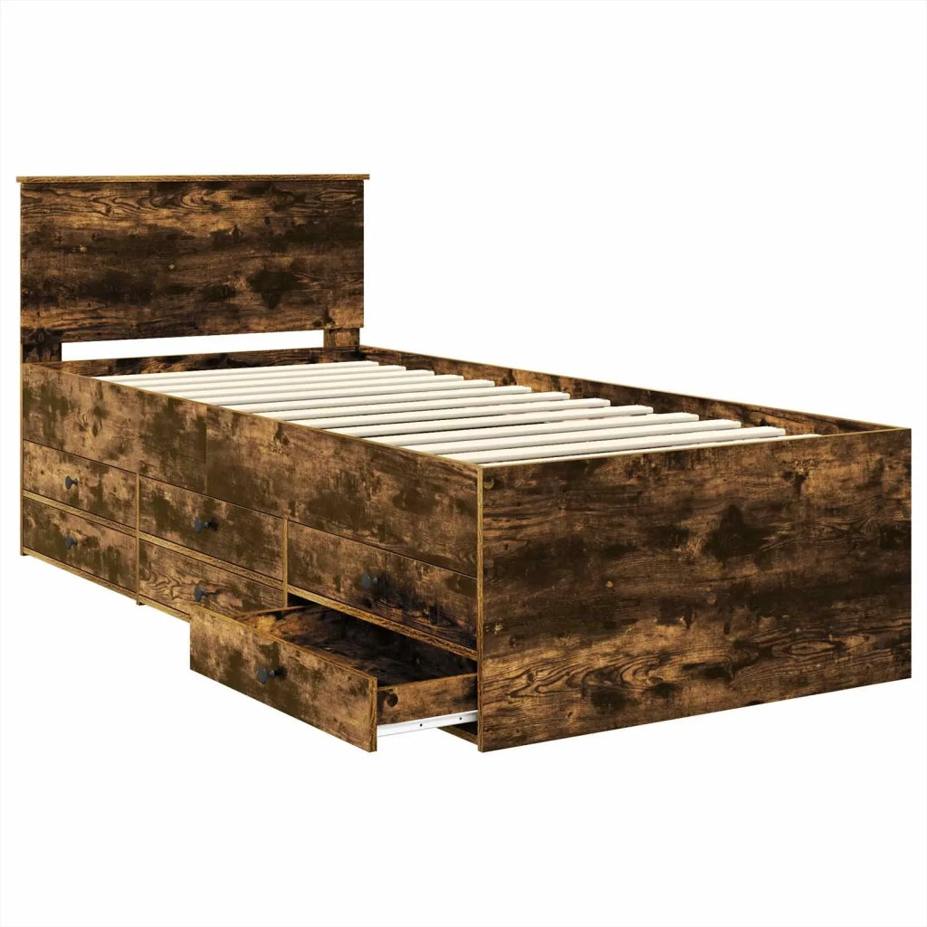 Daybed Rovere Affumicato e Nero 90 x 200 cm Legno multistrato 3408533