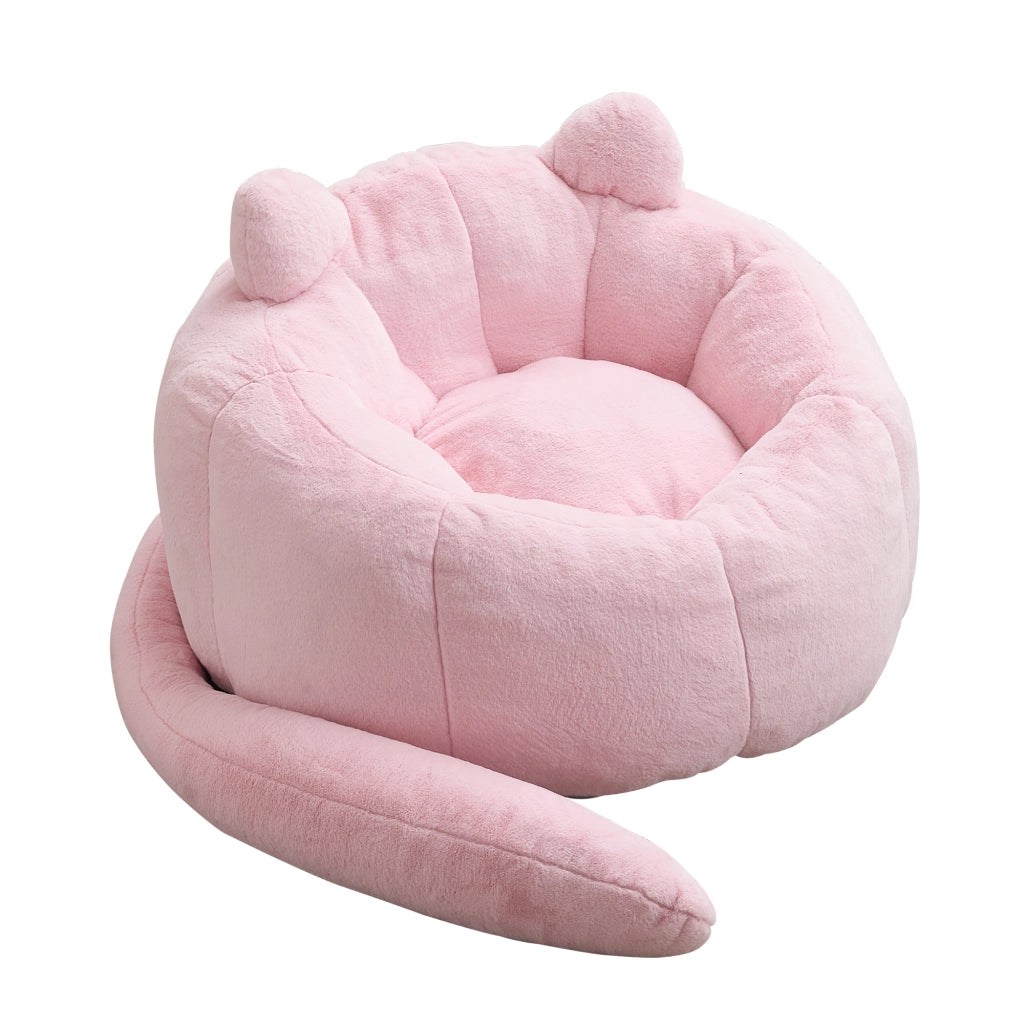 Seduta imbottita a forma di loto in peluche rosa con schiuma e fibre per soggiorno; camera e spazi interni