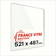 521 x 487 x 4 mm - Vetro per stufa a legna - vetro camino di ricambio - vetro per caminetto resistente al fuoco - France Vitre
