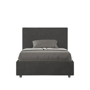 BS COM Letto una piazza e mezza contenitore imbottito 120x200 microfibra grigio
