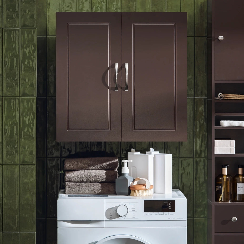 Armadietto pensile da bagno Mobile da parete per il cucina 2 ante 60x30x30cm Marrone FRG231-BR