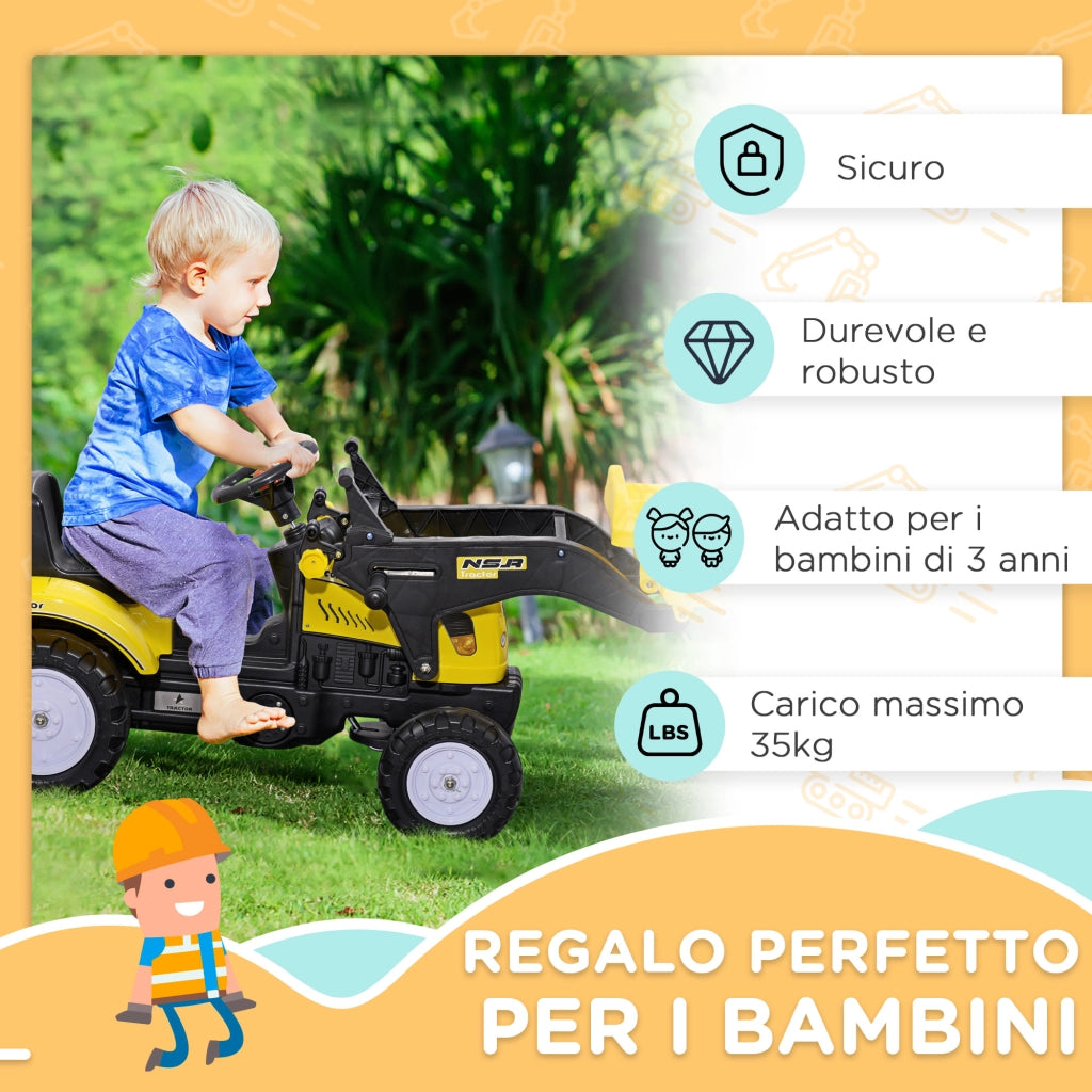 Giocattolo Escavatore con Ruspa ¨C Zephmum ¨C Giallo per Bambini 3 Anni