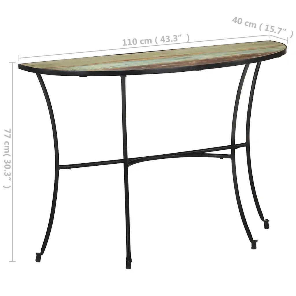Tavolino Laterale-Tavolino da soggiorno-Tavolo 110x40x77 cm in Legno Massello di Recupero