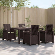 Set da Pranzo per Giardino 5 pz Marrone e Crema PP 3430123