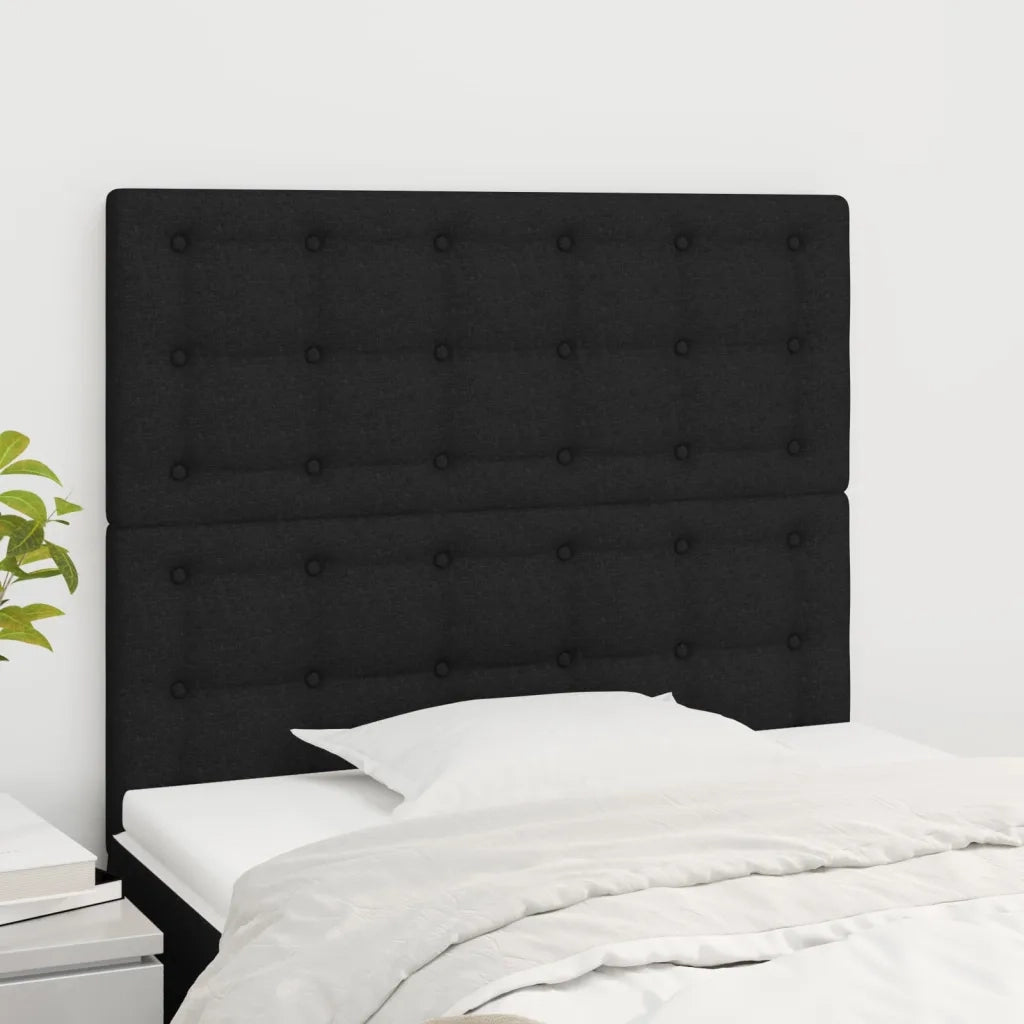 Testiera | Testata Nera 100x5x118/128 cm Tessuto