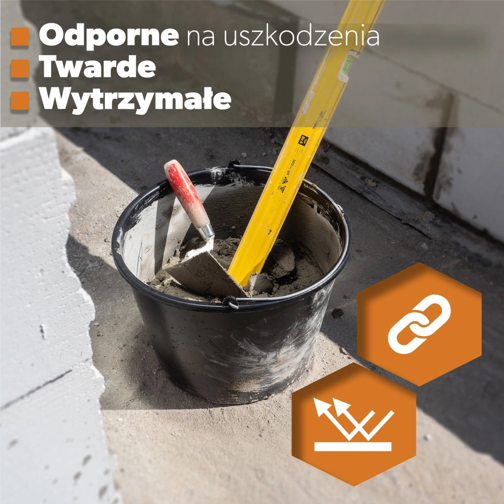 Secchio da costruzione KADAX 12L in plastica per uso domestico, giardinaggio, resistente, malta nera