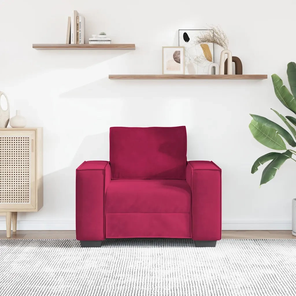 Divano Sedia Rosso Vino 100x78x84 cm Velluto 4105004