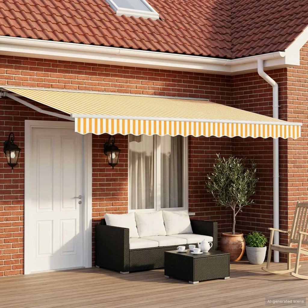 Tettuccio Elettrico Retrattile Giallo e Bianco 4 × 3 m 3421809