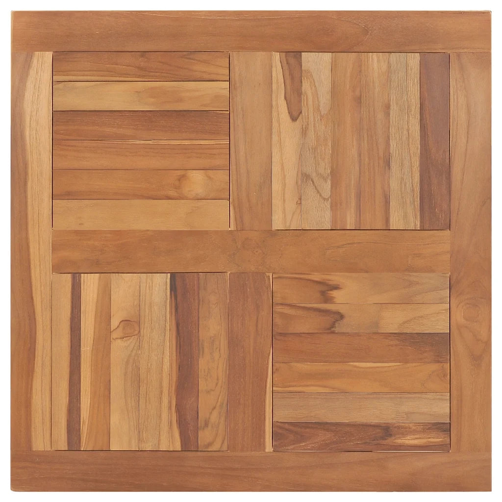 Piano del Tavolo Legno Massello di Teak Quadrato 80x80x2,5 cm 48990