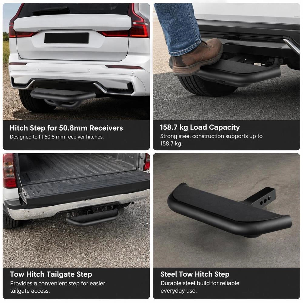 Towbar Step For 50.8 Mm Receivers, Truck-type Steel Towbar With A 158.7 Kg Load Capacity, Tailgate Towbar Step, Towbar Steps For Pickup Trucks And SUVs