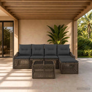 Set Divano da Giardino 6 pz Grigio polyrattan 3435995