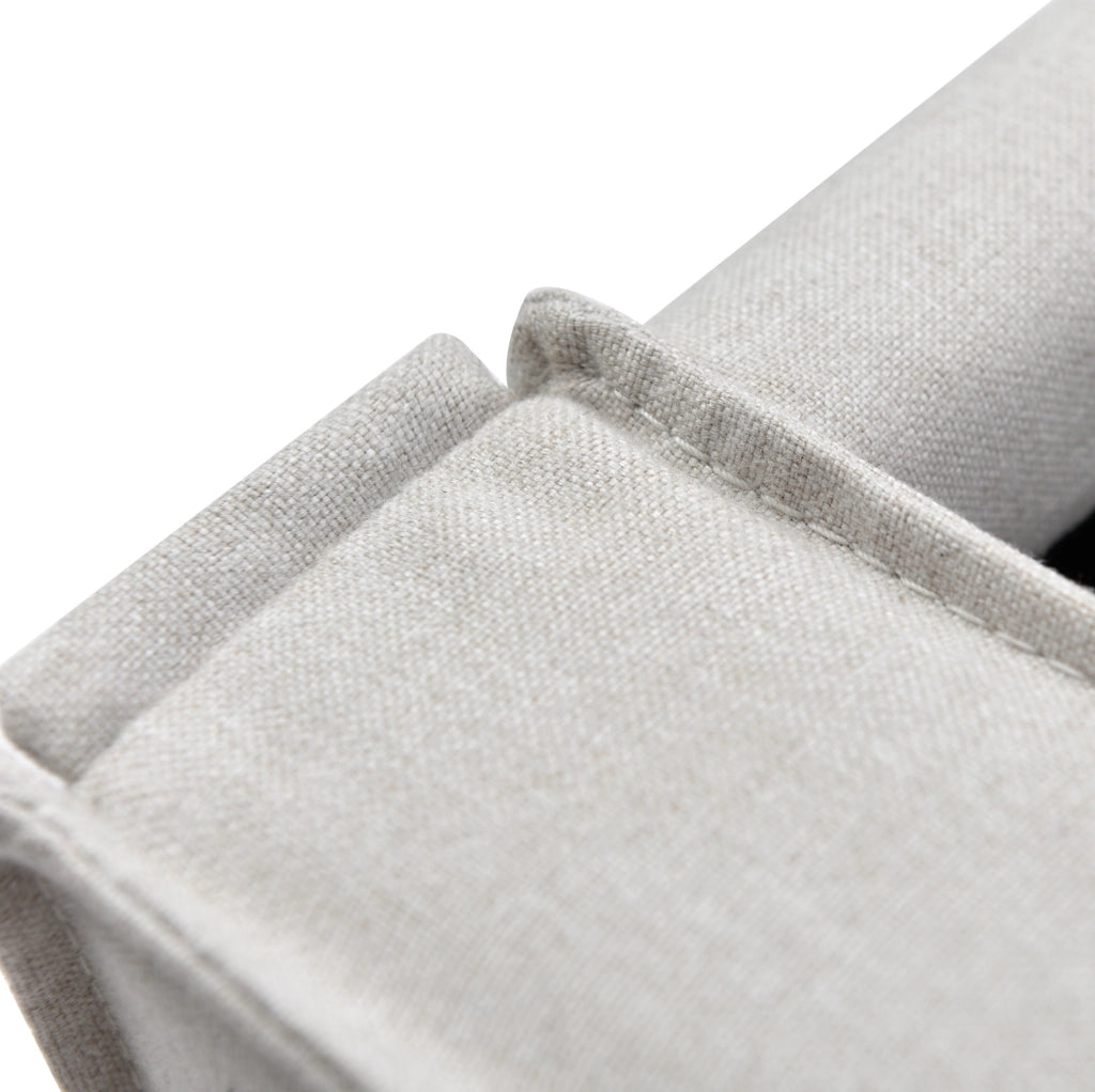 Letto singolo imbottito con contenitore sollevabile 90x200 cm; grigio chiaro in cotone