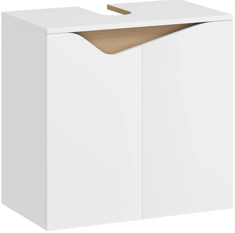 Mobile bagno bianco con ante soft-close, 60 x 35 x 57,9 cm, ideale per lavabo a muro