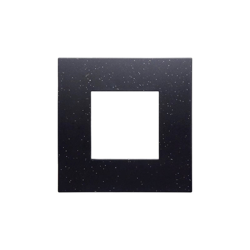 Placca Plastica Serie Venus 2P Colore Nero Brillante Compatibile Con Vimar Arke