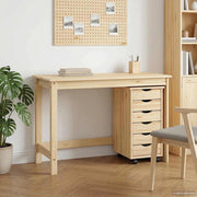 Set scrivania e mobiletto su ruote MOSS 2 pz Marrone 3438789