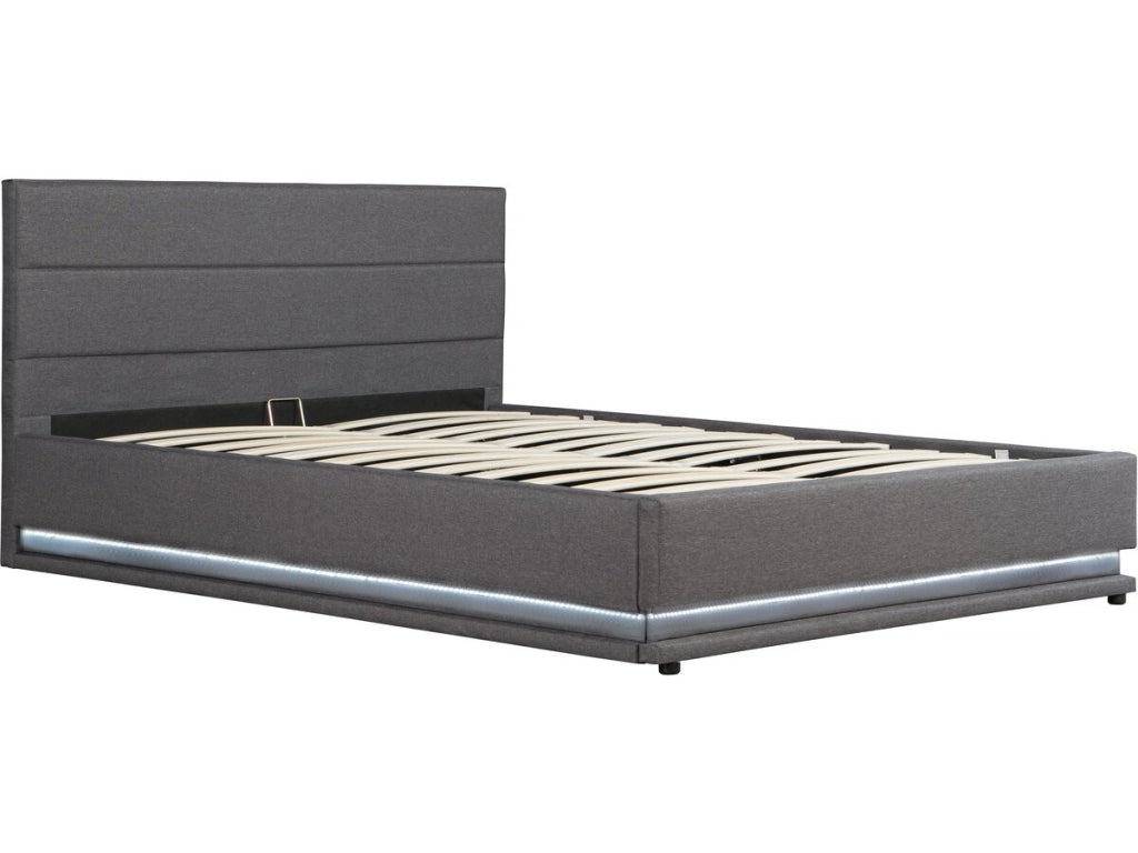 Letto LED con contenitore "Anastasia" - 180 x 200 - Grigio scuro