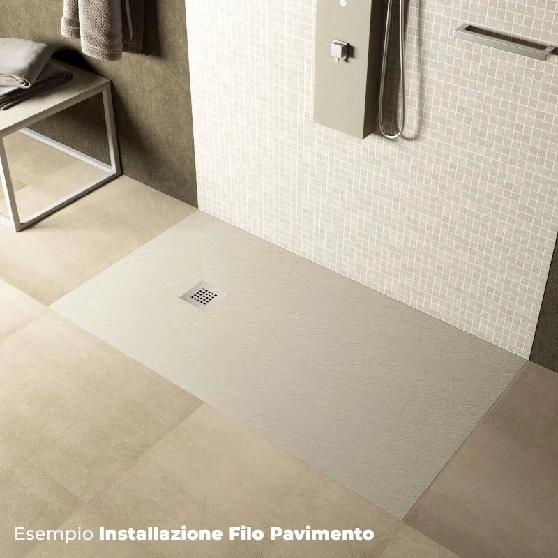 Piatto Doccia in Pietra 70x170 cm Pedrinelli Ardesia Stone Side Sabbia