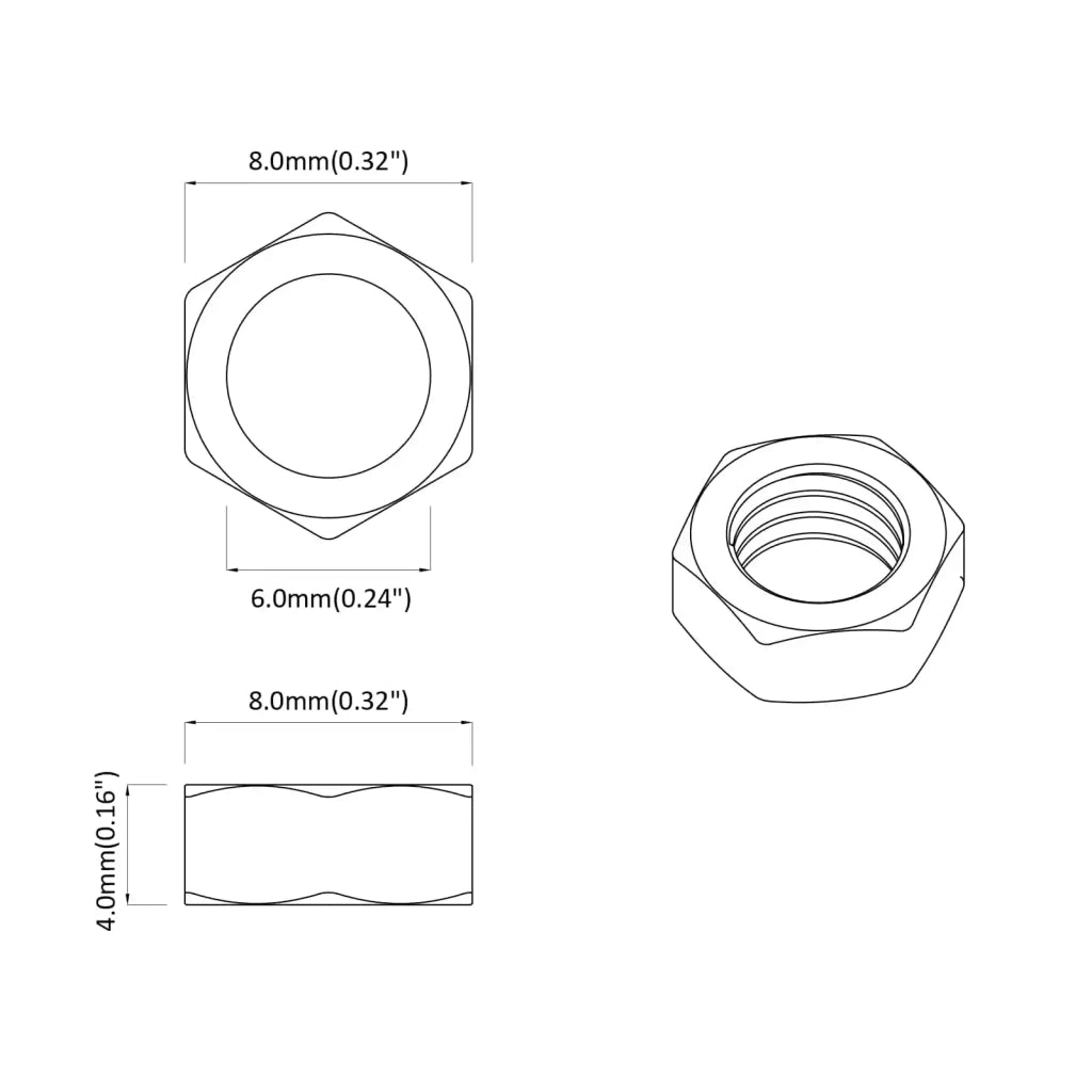 Dado esagonale 2 pz Argento M6 Metallo CFW2220964