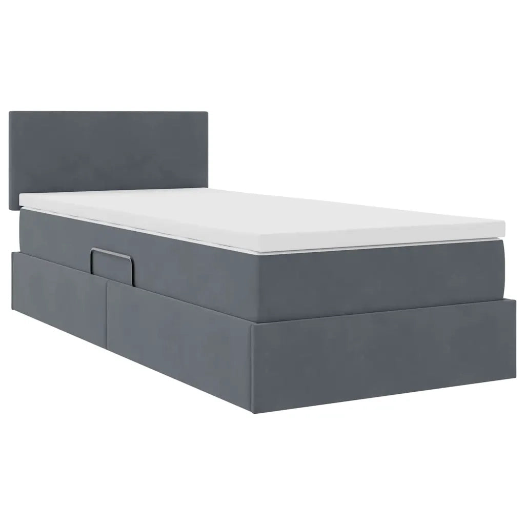 Letto con Contenitore Grigio scuro 90 x 200 cm Velluto 3370672