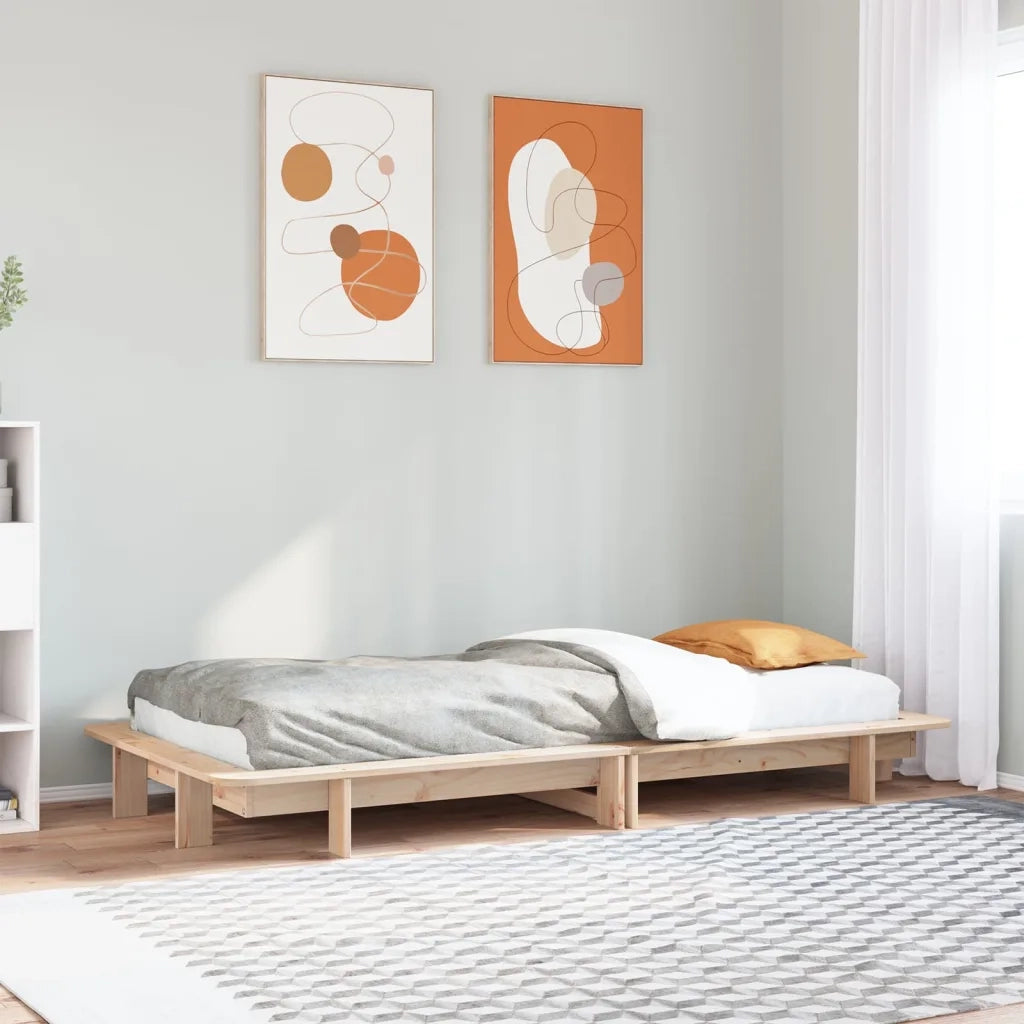 Letto senza Materasso-Struttura Letto 90x200 cm in Legno Massello di Pino 192810