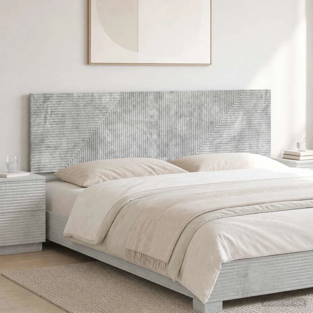 Testiera da Muro HAARLEM Grigio Cemento Legno ingegnerizzato 896928