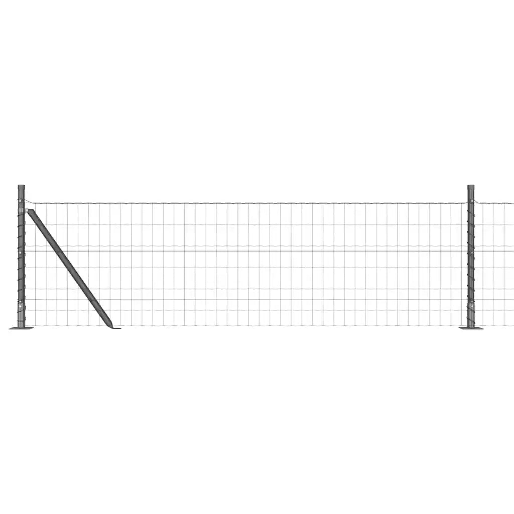 Recinzione con Posto Grigio 0,6 x 50 m Acciaio e PVC