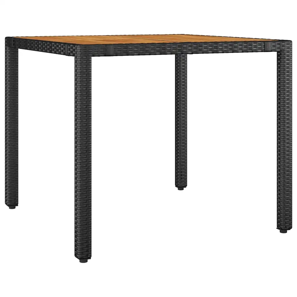 Set da Pranzo per Giardino 3 pcs Nero e Marrone polyrattan