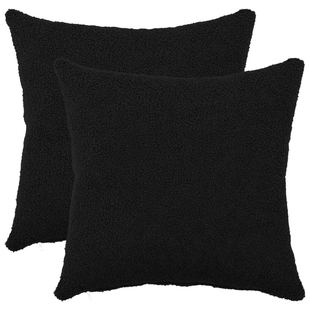 Federa 2 pz HEERLEN Nero 50 x 50 cm Bouclé 910921