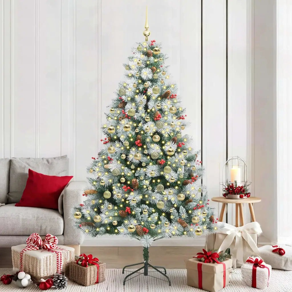 Albero di Natale artificiale Verde e bianco 210 cm 3395192