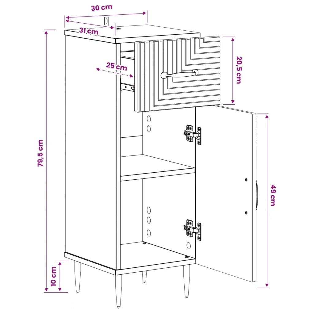 Mobiletto da Bagno HAARLEM Bianco 30 x 31 x 80 cm 896825