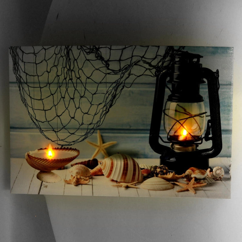Quadro mare led conchiglie cm 60x2,3x40