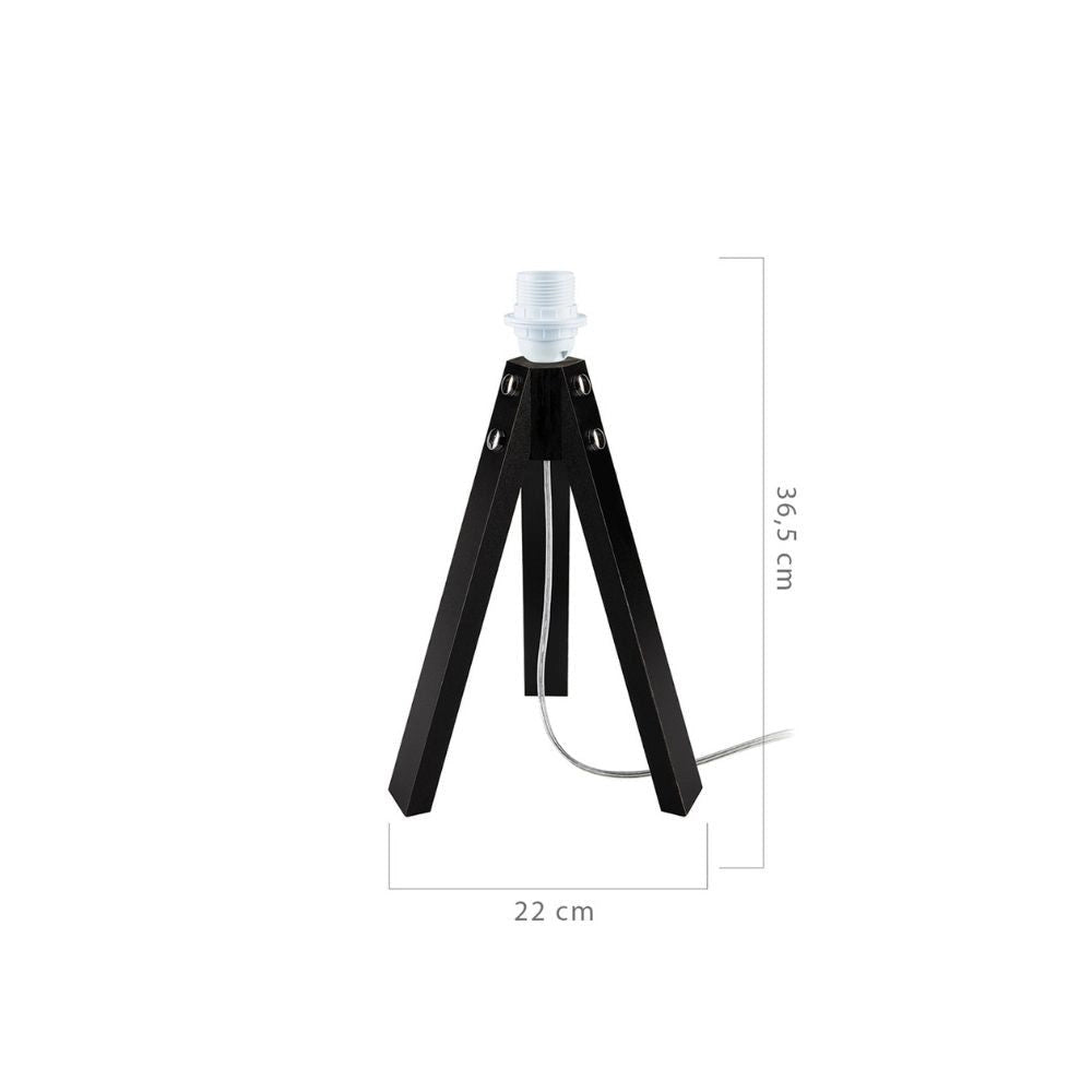 Lampada da tavolo treppiede Deco  legno nero