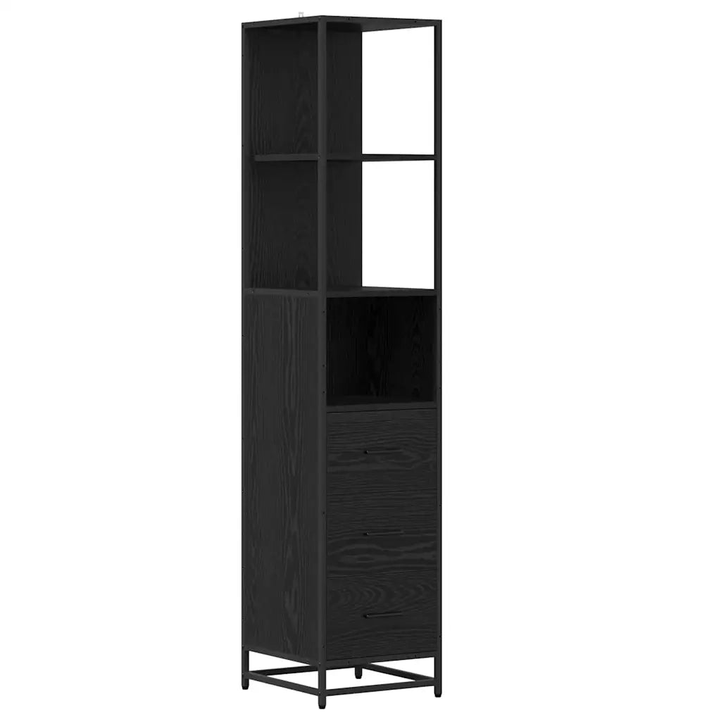 Set di mobili per il bagno 4 pcs Rovere Nero Legno multistrato 3402544