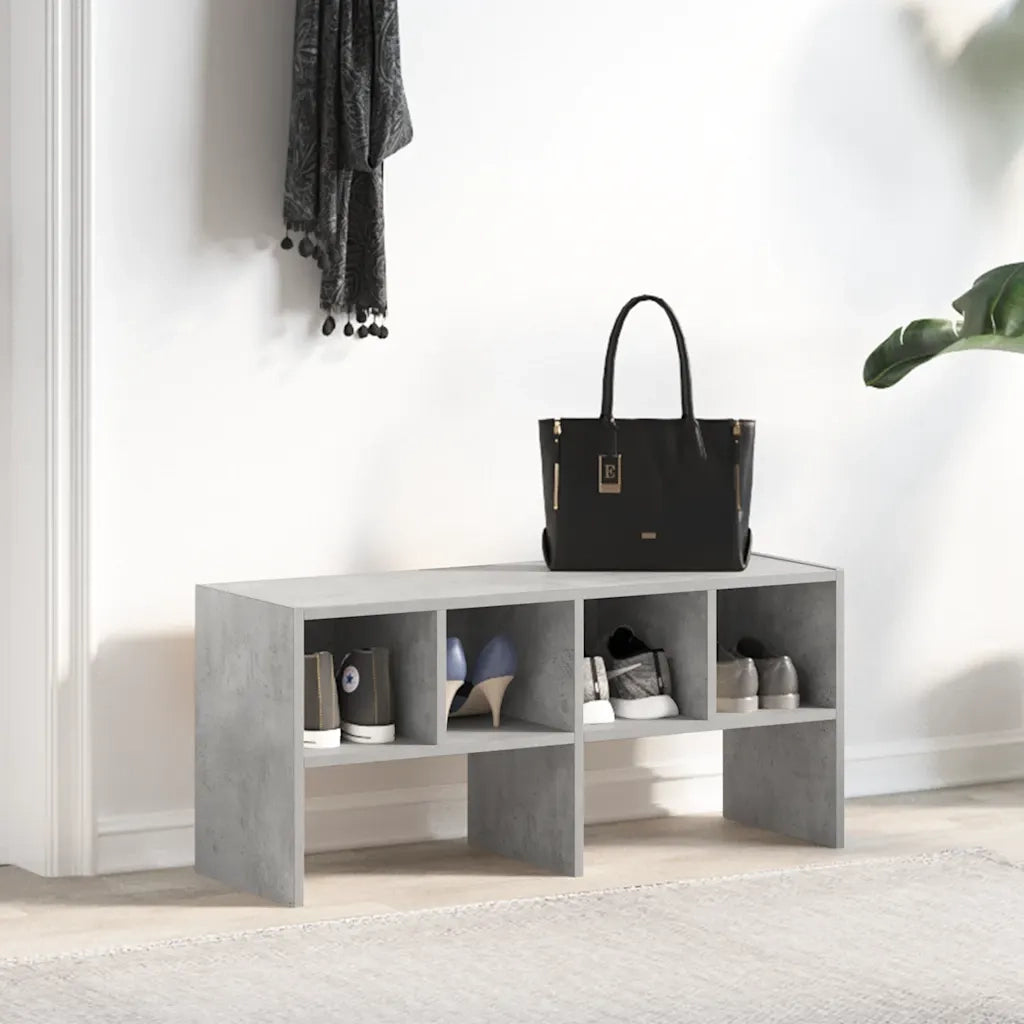 Scarpiera Impilabile-Scaffale per scarpe Grigio Cemento 89,5x30x40 cm