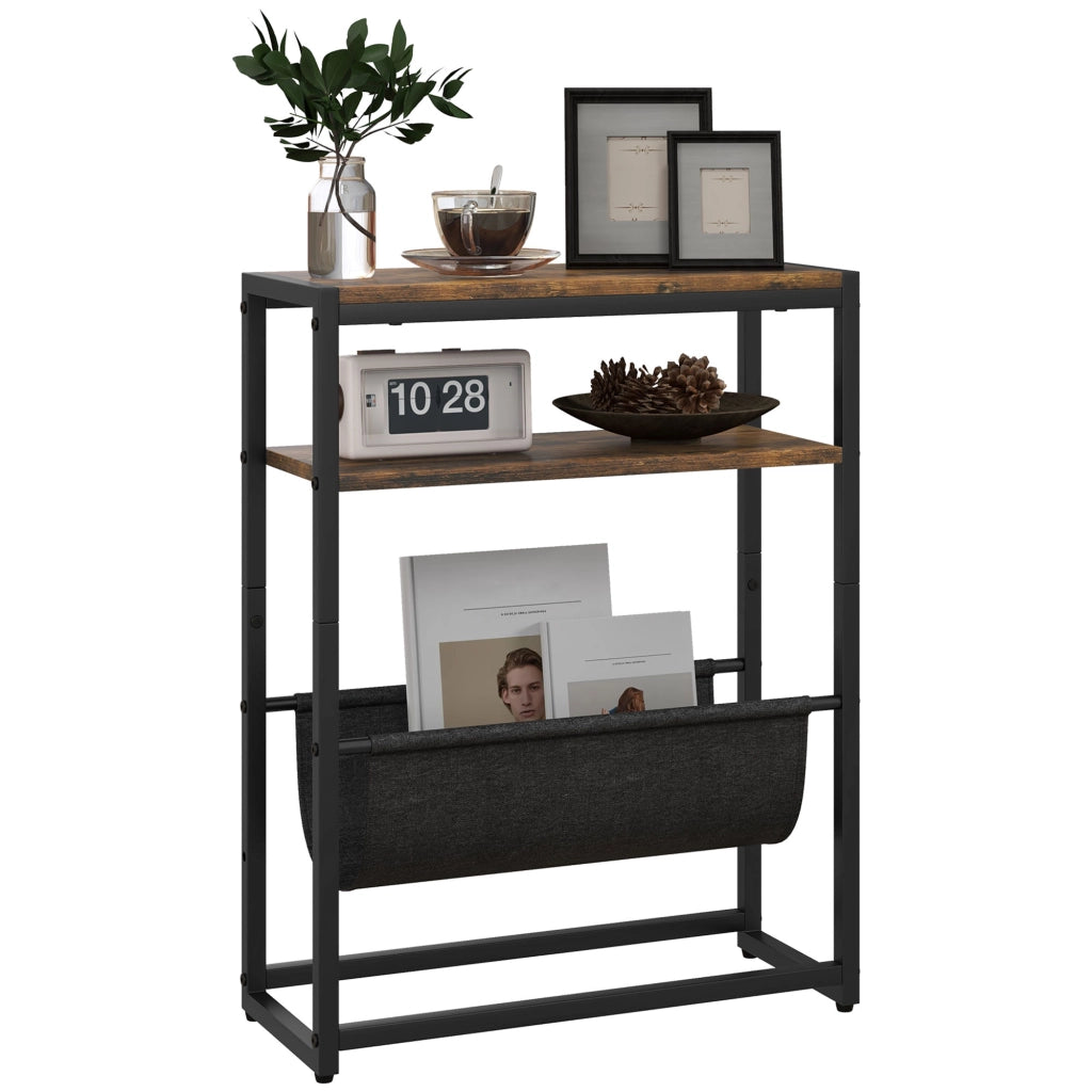 Tavolino da salotto rustico con ripiani a 3 livelli ¨C Minimal ¨C 43x18x56 cm marrone
