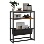 Tavolino da salotto rustico con ripiani a 3 livelli ¨C Minimal ¨C 43x18x56 cm marrone
