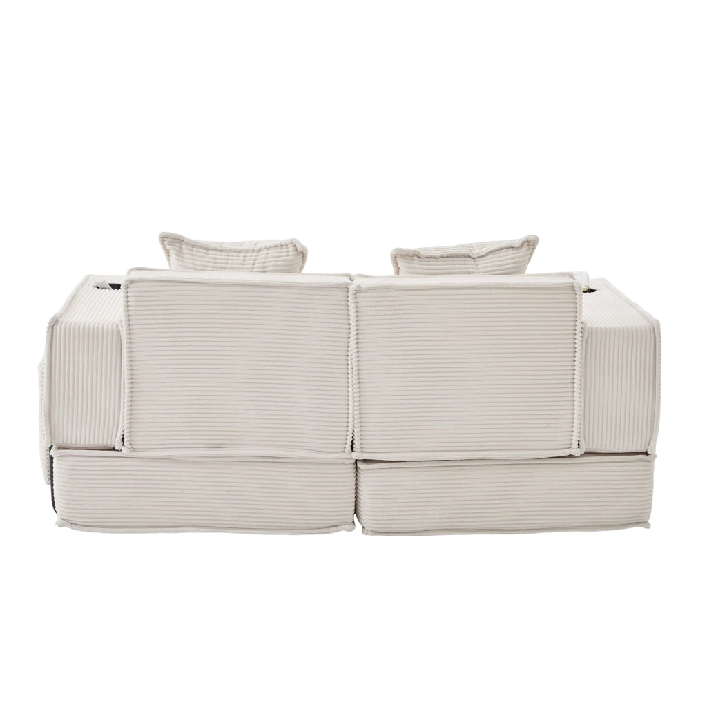 Divano Letto 2 Posti con Poggiapiedi e Cuscini ¨C MINIMAL ¨C Tessuto