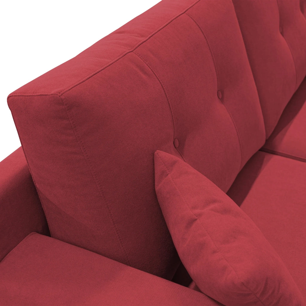 Danish Divano moderno in tessuto morbido impermeabile T02 146 cm rosso