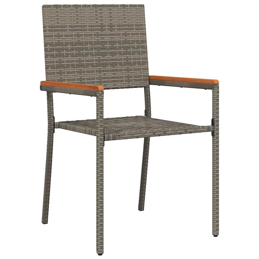 Set da Pranzo per Giardino 9 pcs Grigio polyrattan
