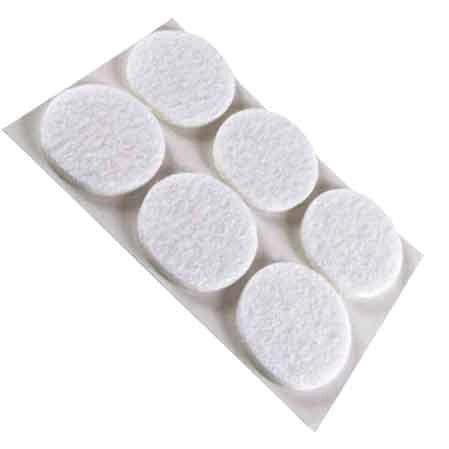 FELTRINI TONDI Ø 28 mm - Bianco - Blister 6 pezzi