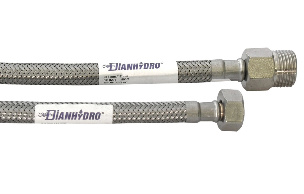 FLESSIBILE INOX MODELLO PROLUNGATO  CM. 50- MF 3/8 x 3/8- DH- pezzi 1