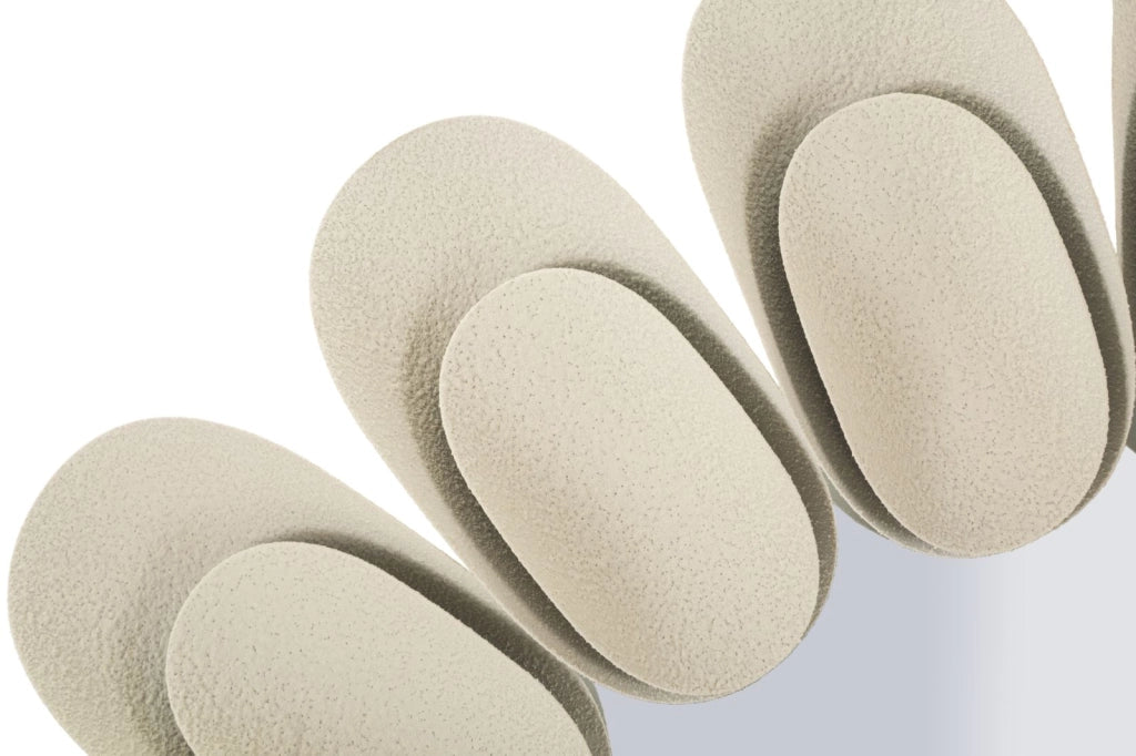 Specchio da Muro Dune Double Ø85x6 cm in Ferro e Specchio e MDF Crema