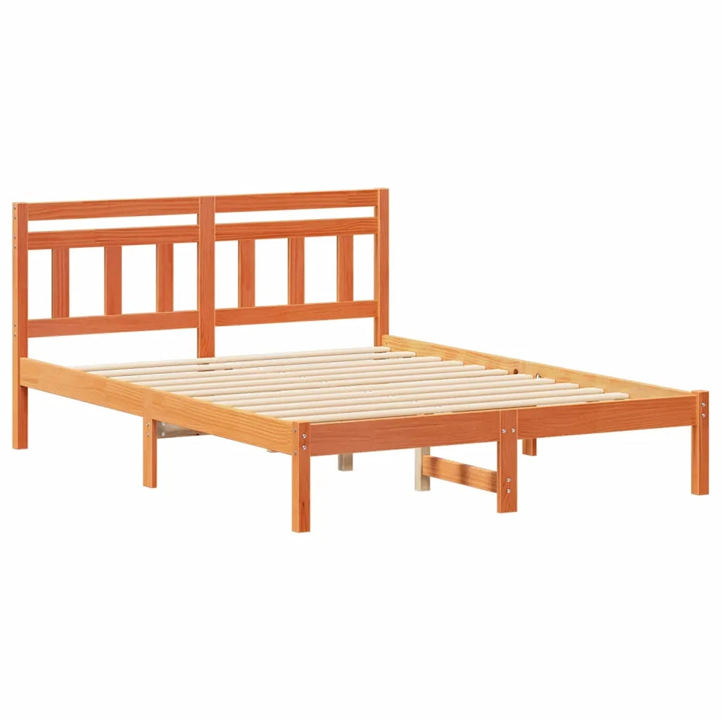 Letto matrimoniale | Letto per adulti | Struttura del letto Marrone 120 x 190 cm Pino massello