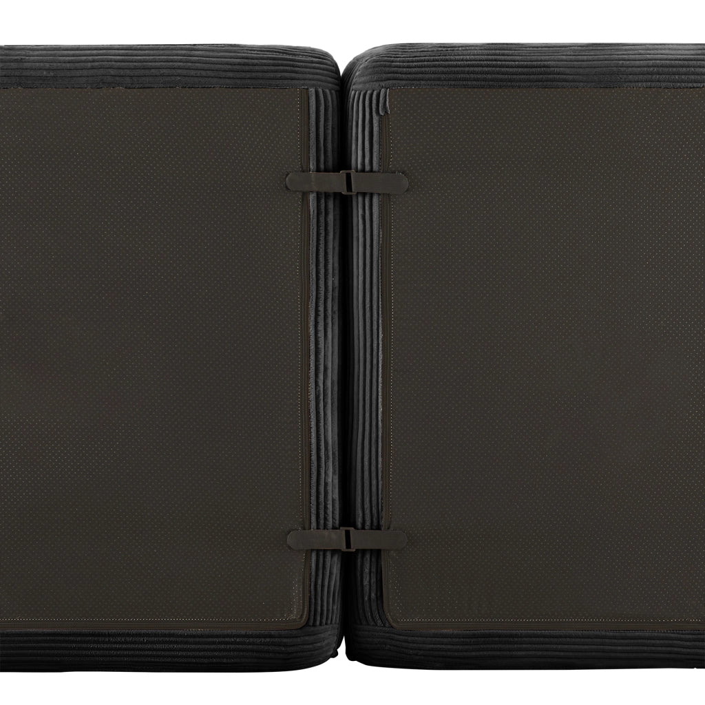 Divano Modulare Cloud 2 Posti con Ottoman ¨C MINIMAL ¨C Velluto a Coste, Nero