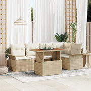Set Divano da Giardino con cuscino 6 pcs beige e panna 3349336