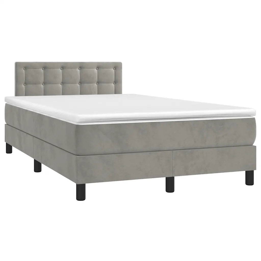 Letto a Molle con Materasso e LED Grigio Chiaro 120x190 cm 3270177